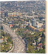 View Over Hollywood & Downtown Los Wood Print