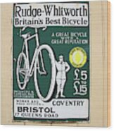 Vintage Bicycle Advertisment Wood Print