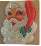 Vintage Light-up Santa Wood Print