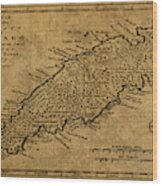 Vintage Map Of Trinidad And Tobago 1779 Wood Print