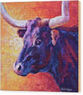 Violet Cow Wood Print