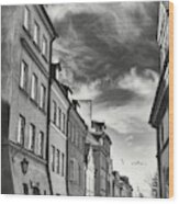 Warsaw Poland Old World Charm Black And White Wood Print