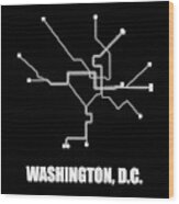 Washington, D.c. Square Subway Map Wood Print