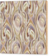 Watercolor Peacock Pattern Tan Wood Print