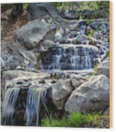 Waterfall At Descanso Gardens Wood Print