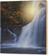 Waterfalls In Fall Wood Print