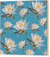 Water Lily Pattern Wood Print