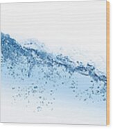 Wave In Blue Xxxl Wood Print