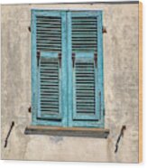 Weathered Window Of Cinque Terre Wood Print