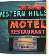 Western Hills Motel Wood Print