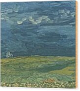 Wheatfields Under Thunderclouds Wood Print