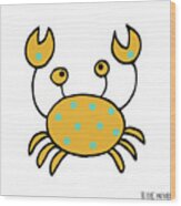 Whimsical Spotted Crab Wood Print