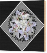 White Lily Bouquet Design For Pillows Wood Print