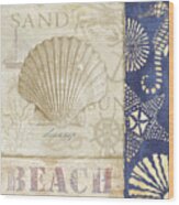 White Sand Blue Sea Ii Wood Print