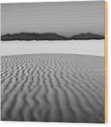 White Sands In Black And White Wood Print