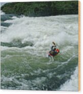 White Water Kayaking Wood Print