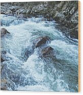 White Water Rapids Wood Print