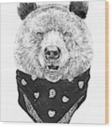 Wild Bear Wood Print
