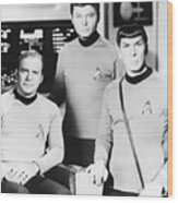 William Shatner, Deforest Kelley Wood Print