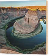 Winding Colorado River On Horseshoe Bend Wood Print