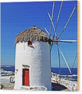 Windmill. Mykonos, Greece Wood Print