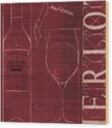 Wine Blueprint Ii Wood Print