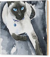 Winnie Siamese Cat Wood Print