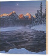 Winter Canadian Rockies Wood Print
