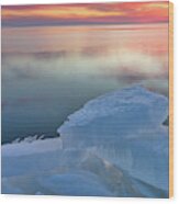 Winter Ice Blocks On Lake St. Clair Wi7502 Wood Print