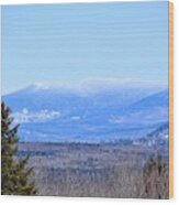 Winter Mountains Of Norther Maine Wood Print