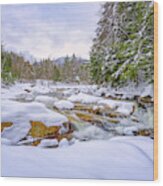 Winter On The Swift River. Wood Print