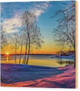 Winter Sunrise At East Bay Wood Print