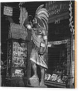 Wooden Native American Cigar Shop Statue Wood Print