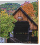 Woodstock Middle Bridge In October Wood Print