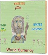 World Currency Wood Print