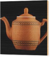 Woven Teapot Wood Print