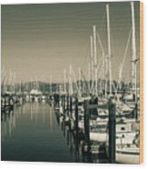 0697 Boats Anchor Near Belvedere Tiburon California Wood Print