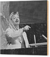 Yasser Arafat Addresses The Un General Wood Print