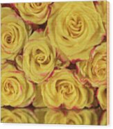 Yellow And Red Rose 06 Wood Print