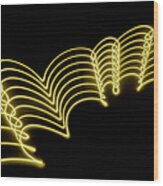 Yellow Gold Abstract  Lights Trails And Wood Print