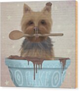 Yorkshire Terrier Cake Bowl Wood Print