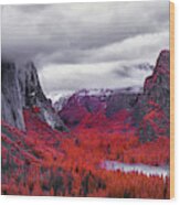 Yosemite In Red Wood Print