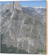 Yosemite National Park Half Dome Rock Snow Capped Mountain Range View From Glacier Point Wood Print