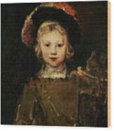 Young Boy In Fancy Dress, C.1660 By Rembrandt Wood Print