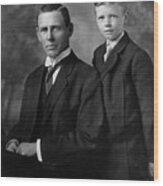 Young Charles Lindbergh With His Father Wood Print