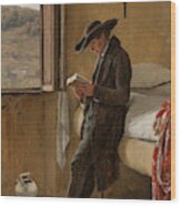 Young Clergyman Reading Wood Print