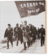 Youths Marching To Peking Wood Print