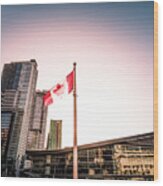 Canada Maple Leaf Flag Waterfront 0247-101 Wood Print