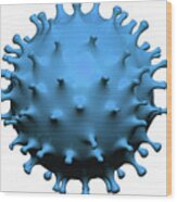 3d Coronavirus Virus Cell Isolated #1 Wood Print