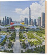 Aerial Photography China Shenzhen Skyscraper #1 Wood Print